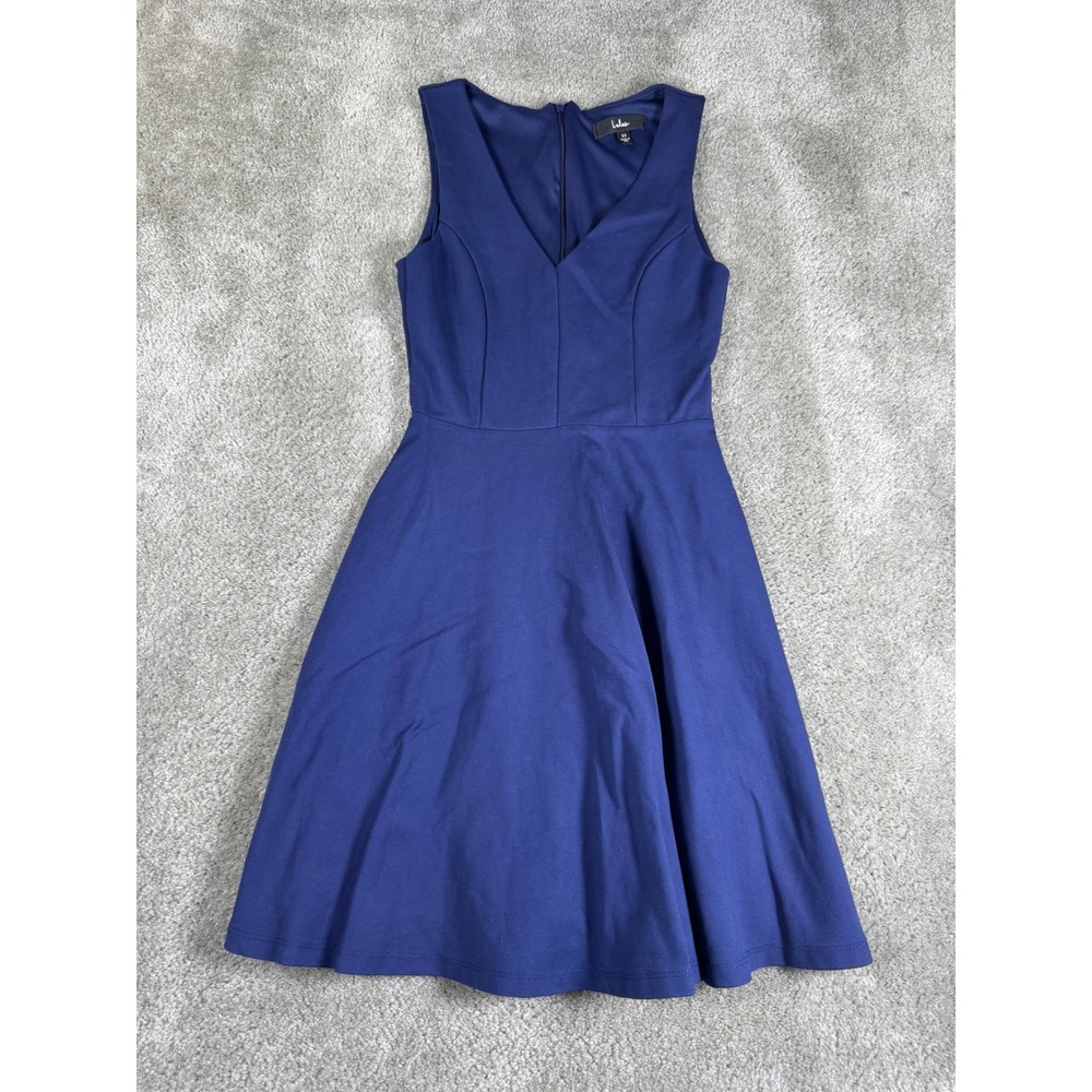 Lulus Royal Blue V-Neck Sleeveless Skater Mini Dress XS